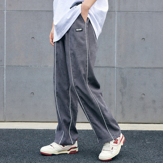 Versatile Retro Colour Straight-leg pants